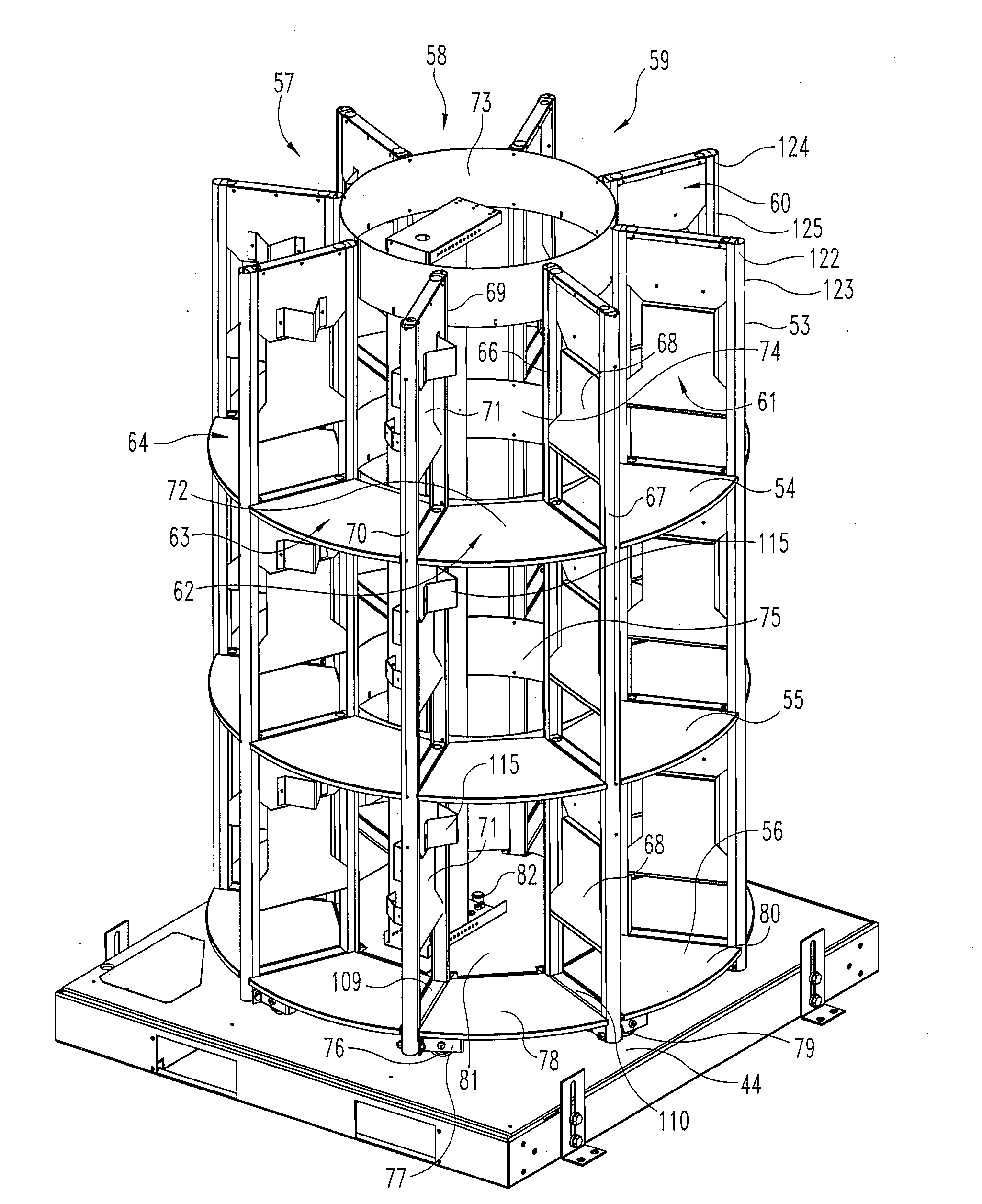 Self-serve kiosk with rotatable container carousel