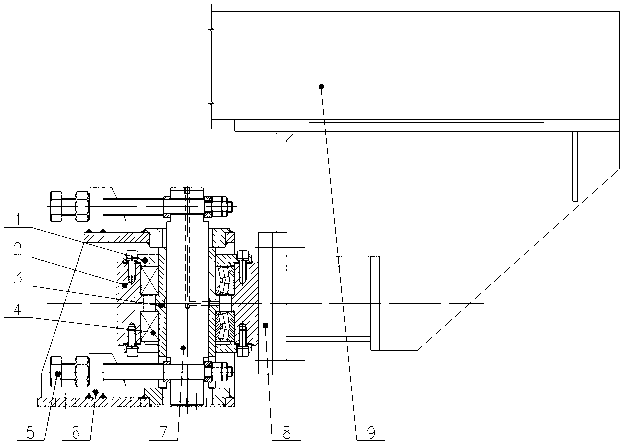 Mechanical adjusting type centering wheel device for stepping type heating furnace bottom