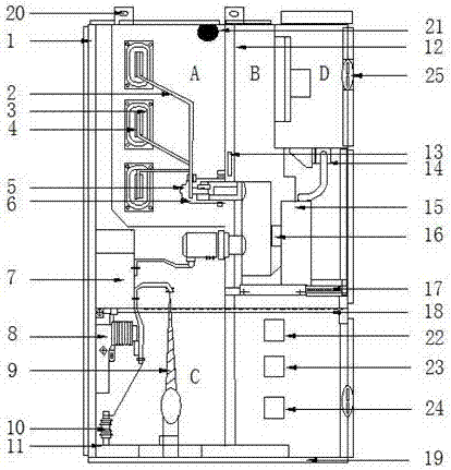 Safe and flexible mid-set switch cabinet with constant humidity control