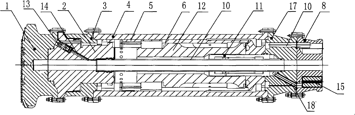 Single body large-diameter pneumatic down-the-hole hammer