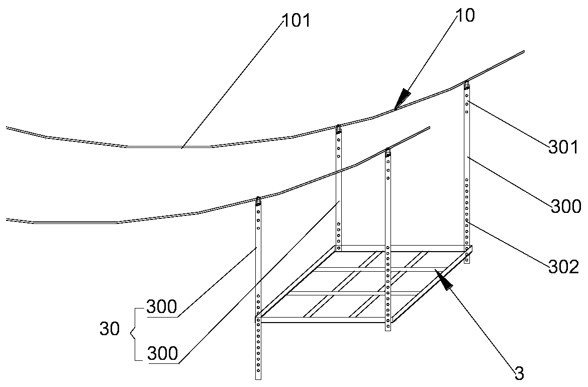 A hanger platform for maintenance and reinforcement of a t-beam