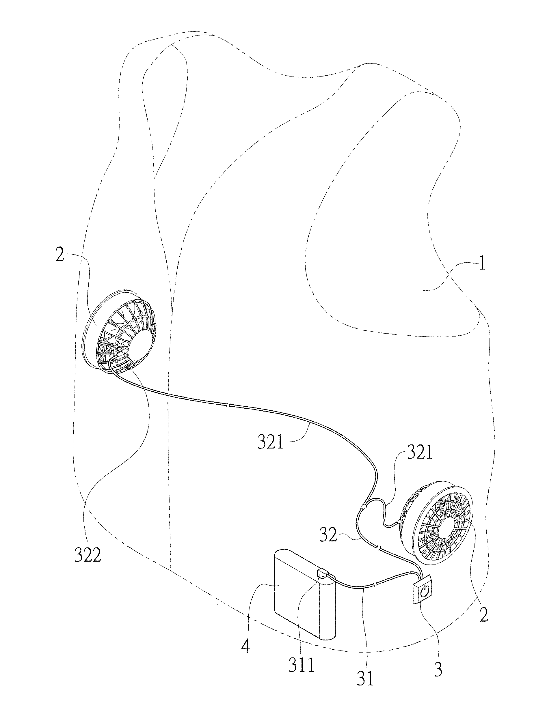 Clothes structure with temperature falling device