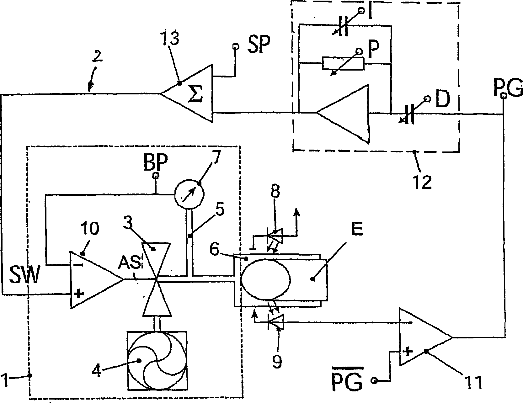 Device and method for regulating the pressure in an inflatable cuff of a blood pressure manometer