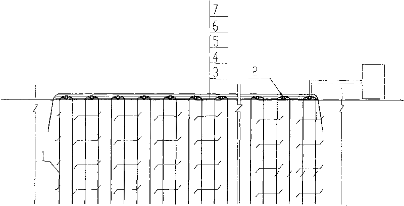 Combined vacuum preloading method foundation treatment construction method