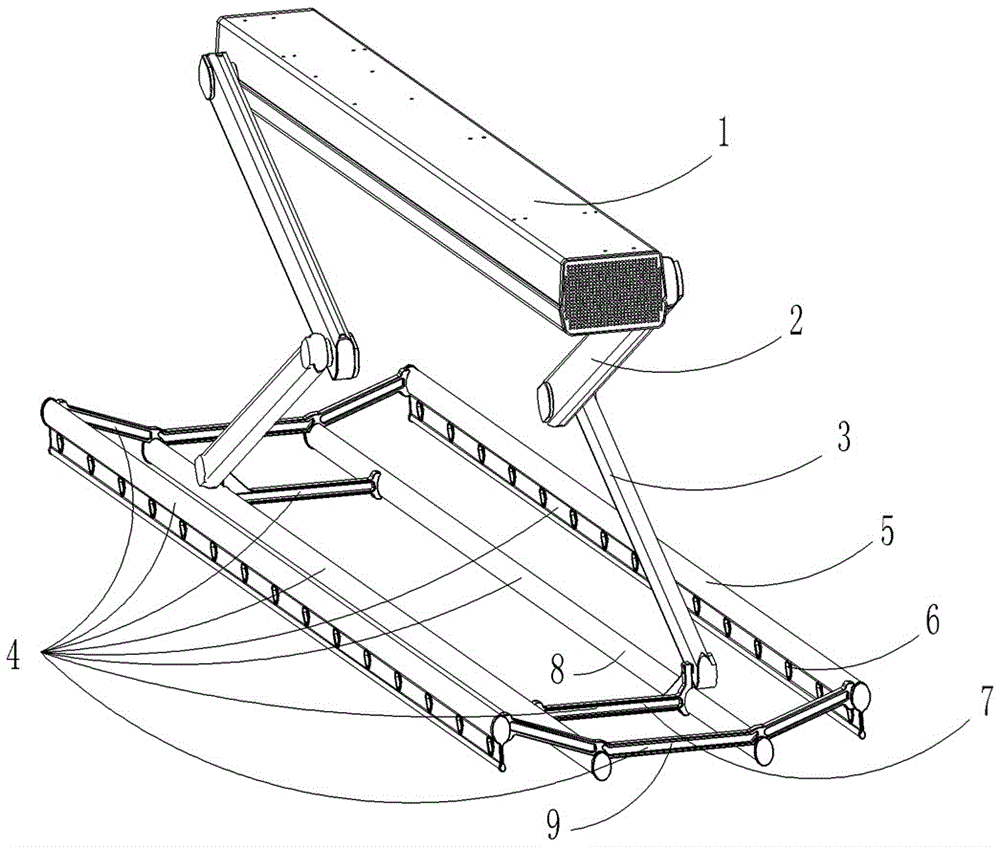 A dual-power curved arm automatic lifting clothes dryer