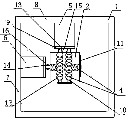 Two-freedom-degree micro type flexible hinge vibration attenuation platform and vibration attenuation method