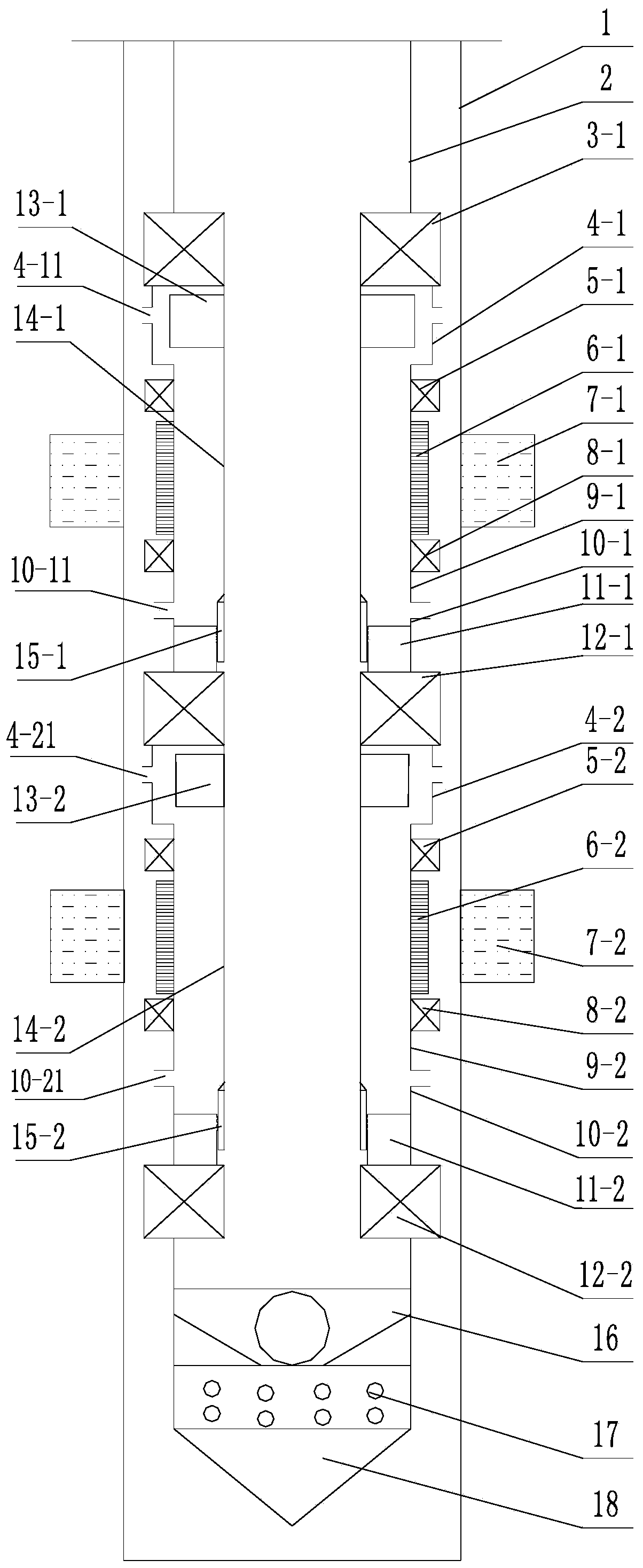 Small-diameter layered sand-prevention water injection full-well backwashing integrated pipe column and method