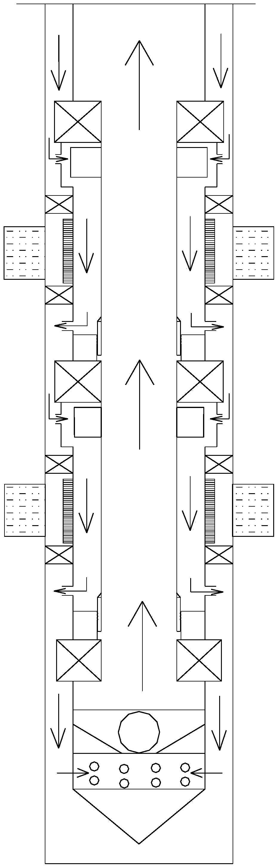 Small-diameter layered sand-prevention water injection full-well backwashing integrated pipe column and method