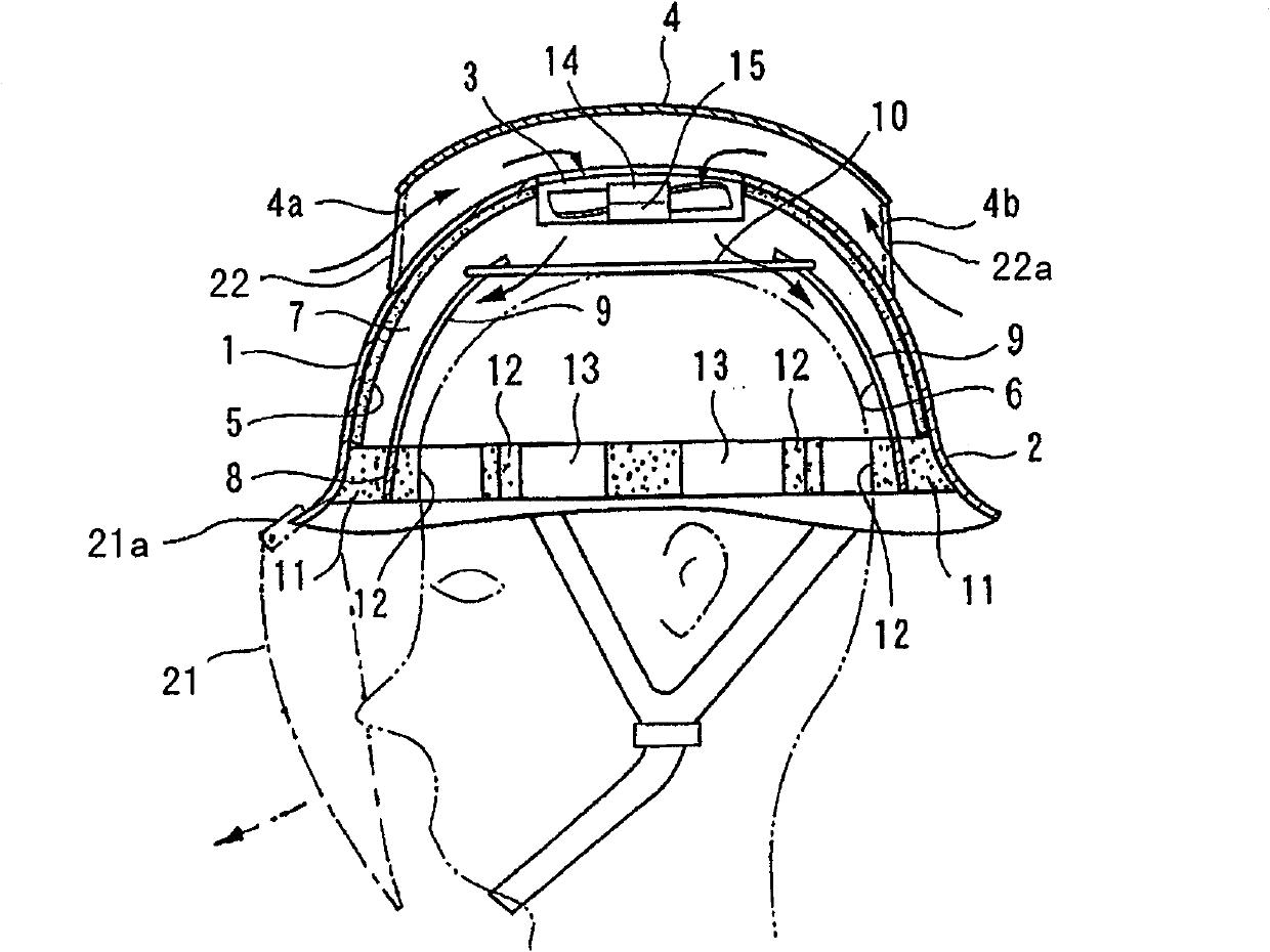 Air-cooled helmet