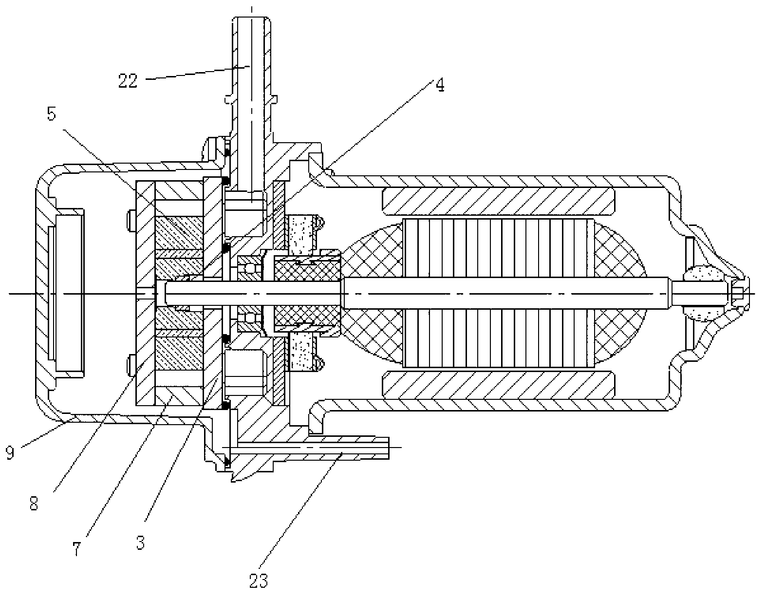 Electronic vacuum pump for new energy vehicle brake vacuum booster