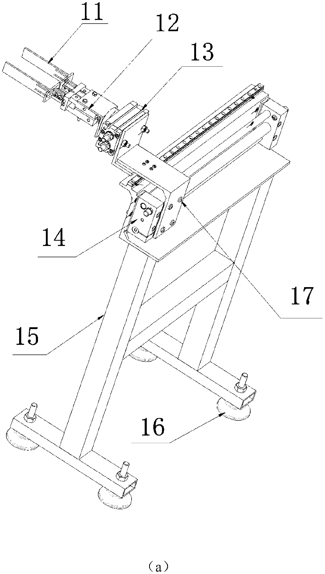 Powder metallurgy compact detecting, stacking and dishing full-automatic production line and working method thereof