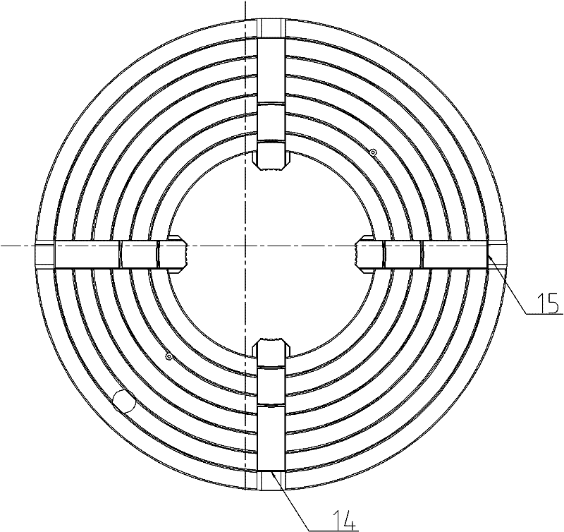 Four-claw large pipe chuck