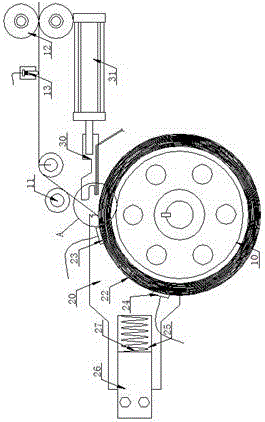 Full-automatic mutual inductor magnetic core strip winding device