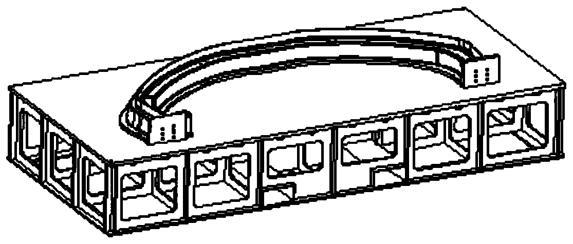 Method for realizing co-curing of L-shaped reinforcing rib and C-shaped frame-structure composite part through high-strength soft tool