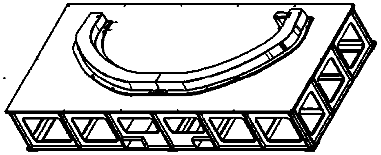 Method for realizing co-curing of L-shaped reinforcing rib and C-shaped frame-structure composite part through high-strength soft tool