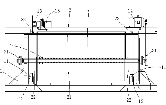 Garbage screening machine with flail knife crushing function