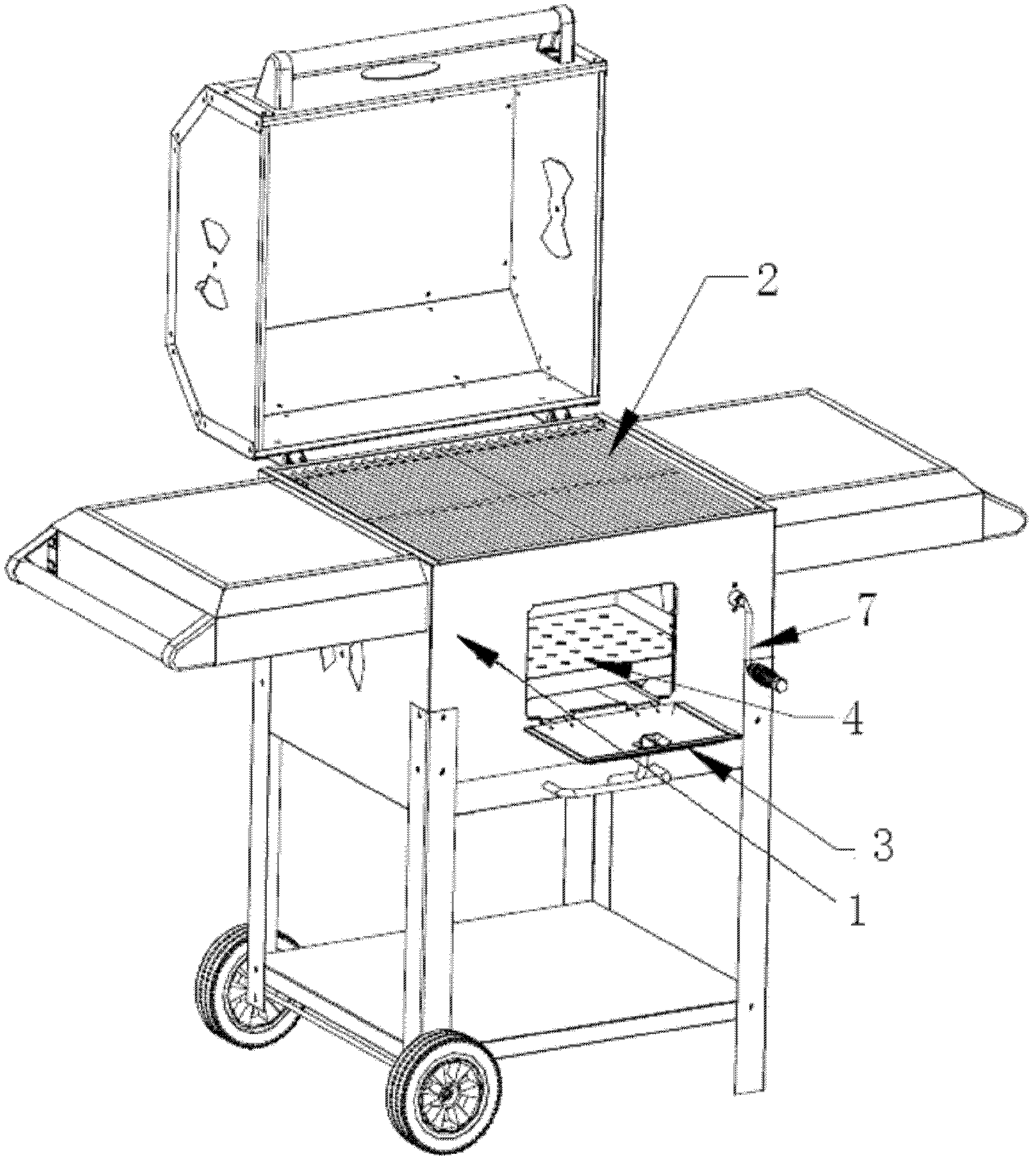 An outdoor barbecue stove