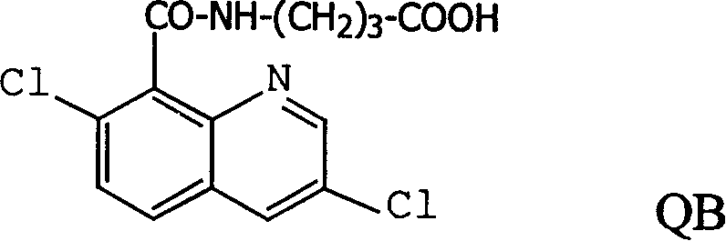 Production method and use for dichloro quinolinic acid artificial hapten, artificial antigen and specific antibody