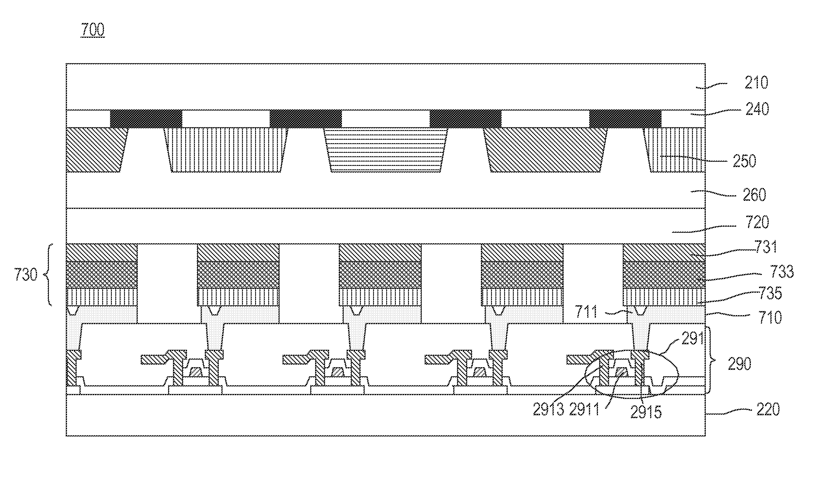 In-cell OLED touch display panel structure