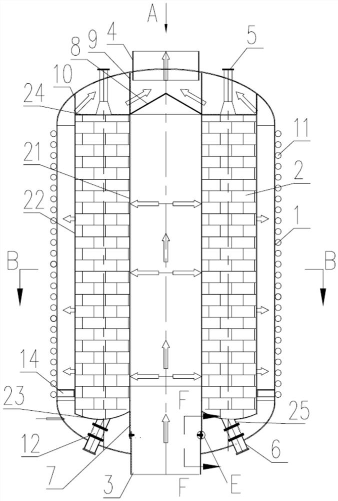 Moving bed gas-solid radial reactor