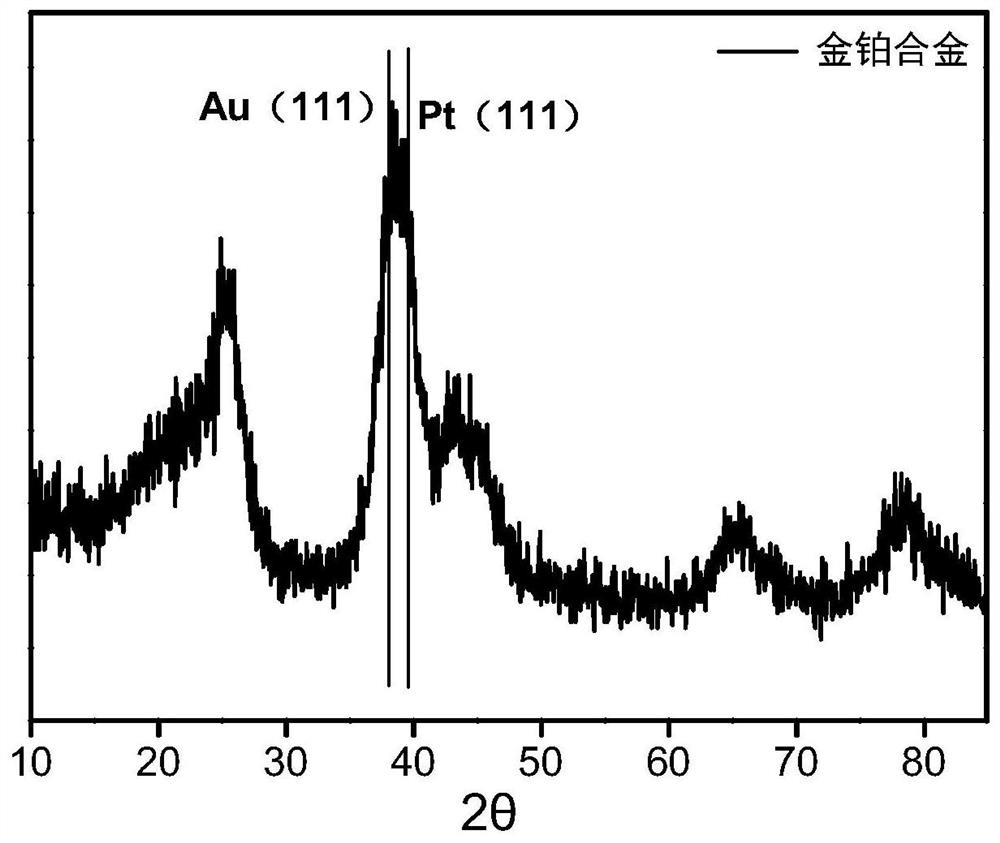 Supported gold-platinum alloy electrode for electrocatalytic reduction of CO2 and preparation method thereof