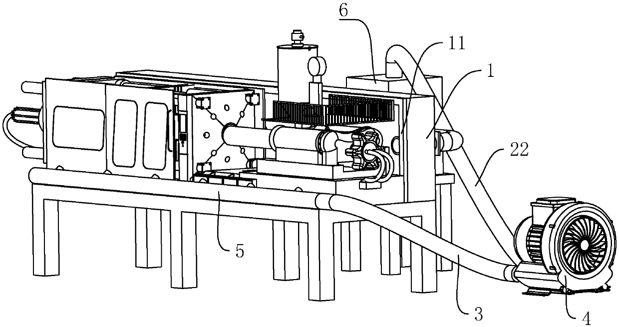 Residual heat recycling and reusing system for injection molding machine