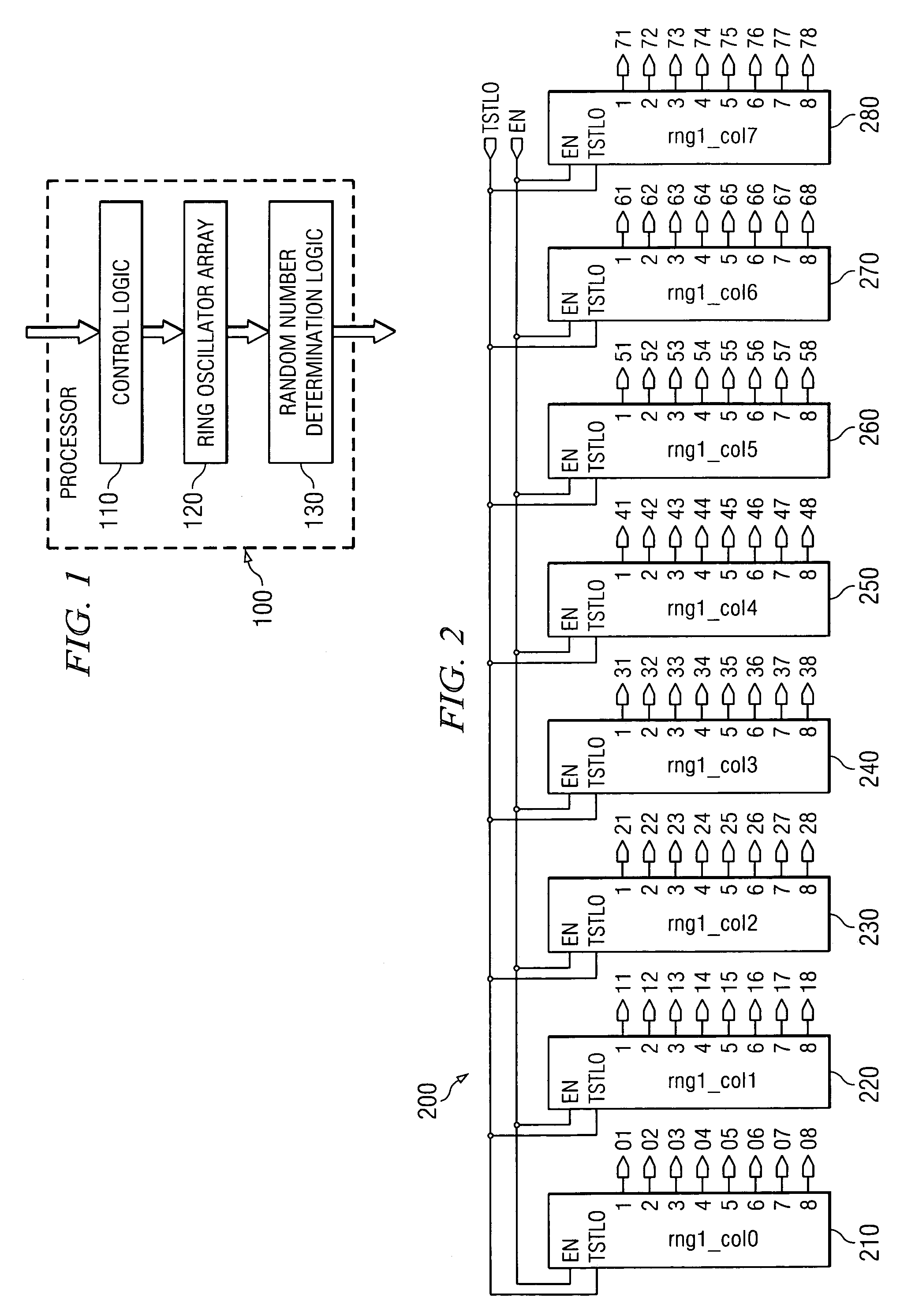 Oscillator array with row and column control