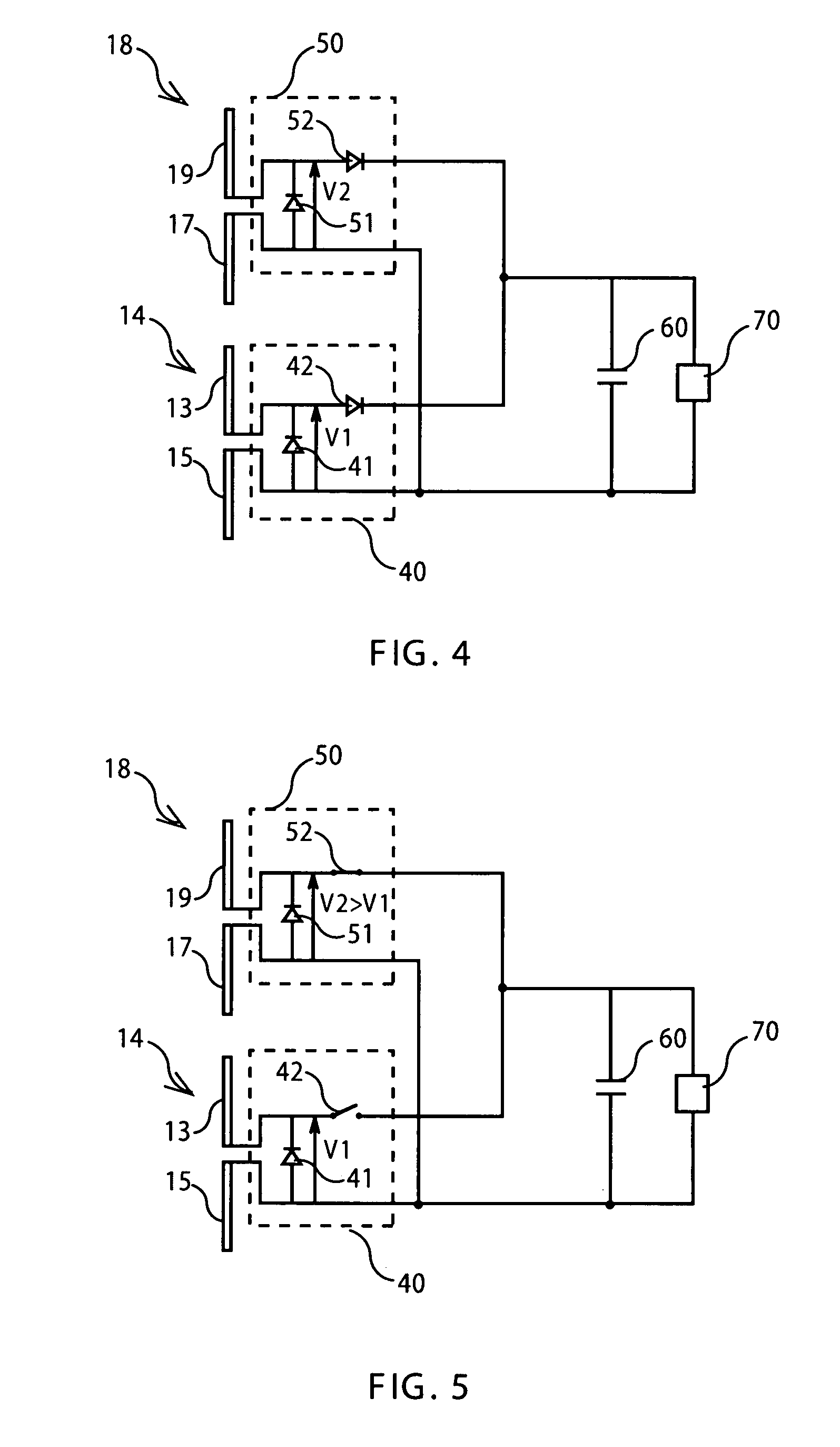 Contactless radiofrequency device featuring several antennas and related antenna selection circuit