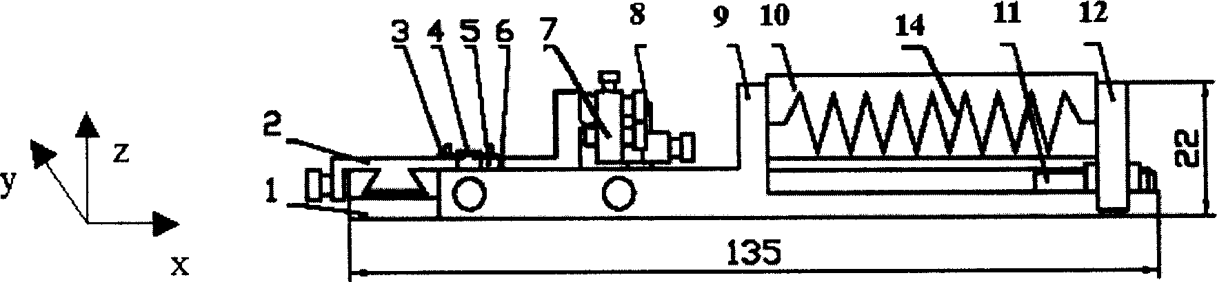 Film stretching loading device under scanning microscopy environment and film distortion measurement method