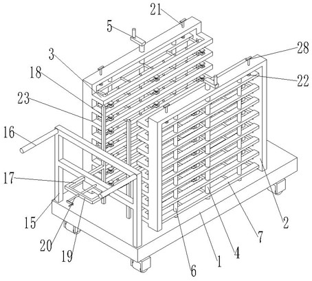 Plywood storage transfer car capable of discharging