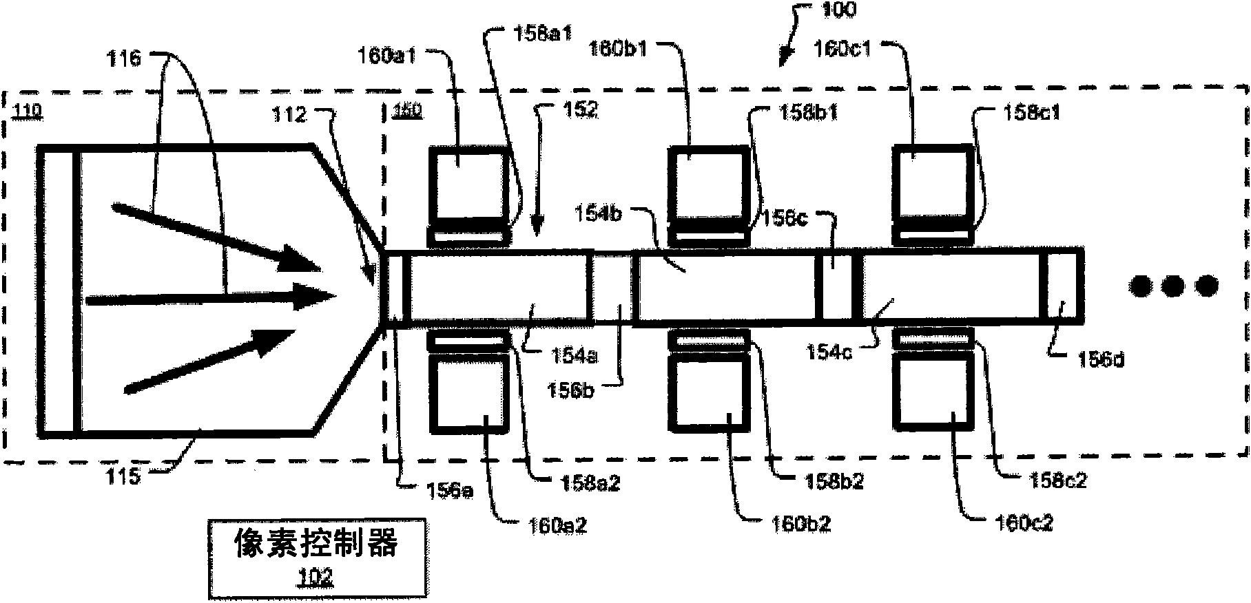 Demodulation pixel with daisy chain charge storage sites and method of operation therefor