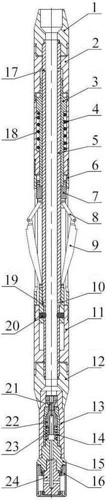 Horizontal well staged fracturing sliding sleeve opening-closing tool