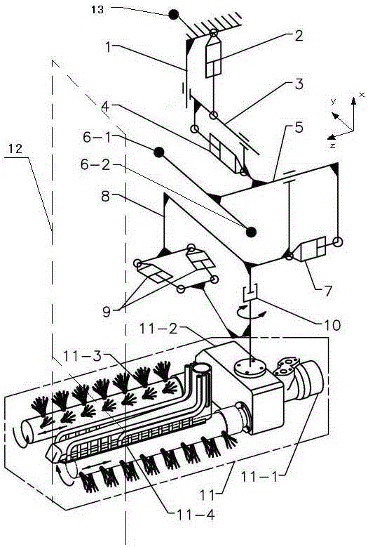 Intelligent cleaning device for cleaning the ground under the road isolation guardrail