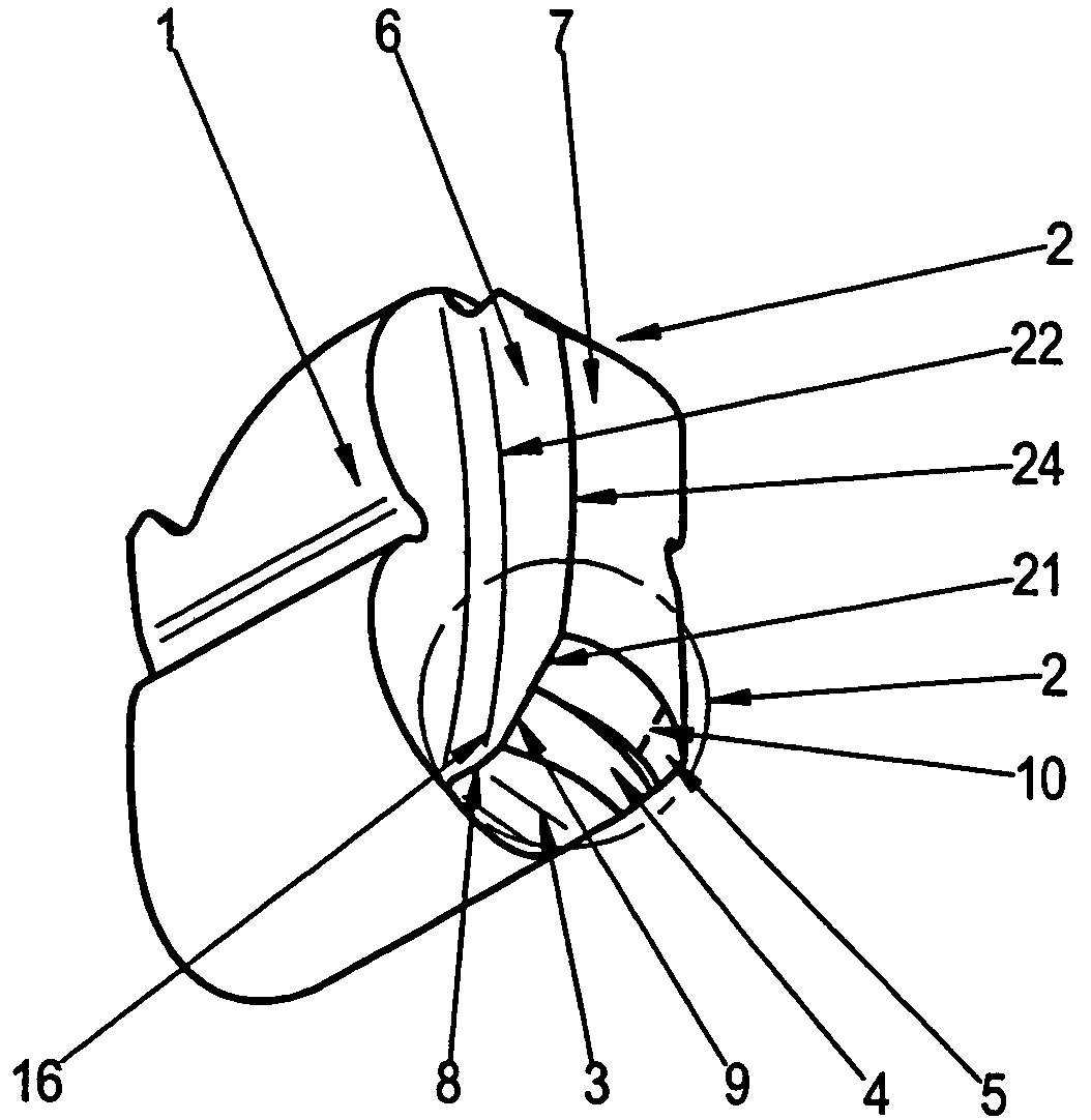 Deburring cutter for deburring edges of drilled holes