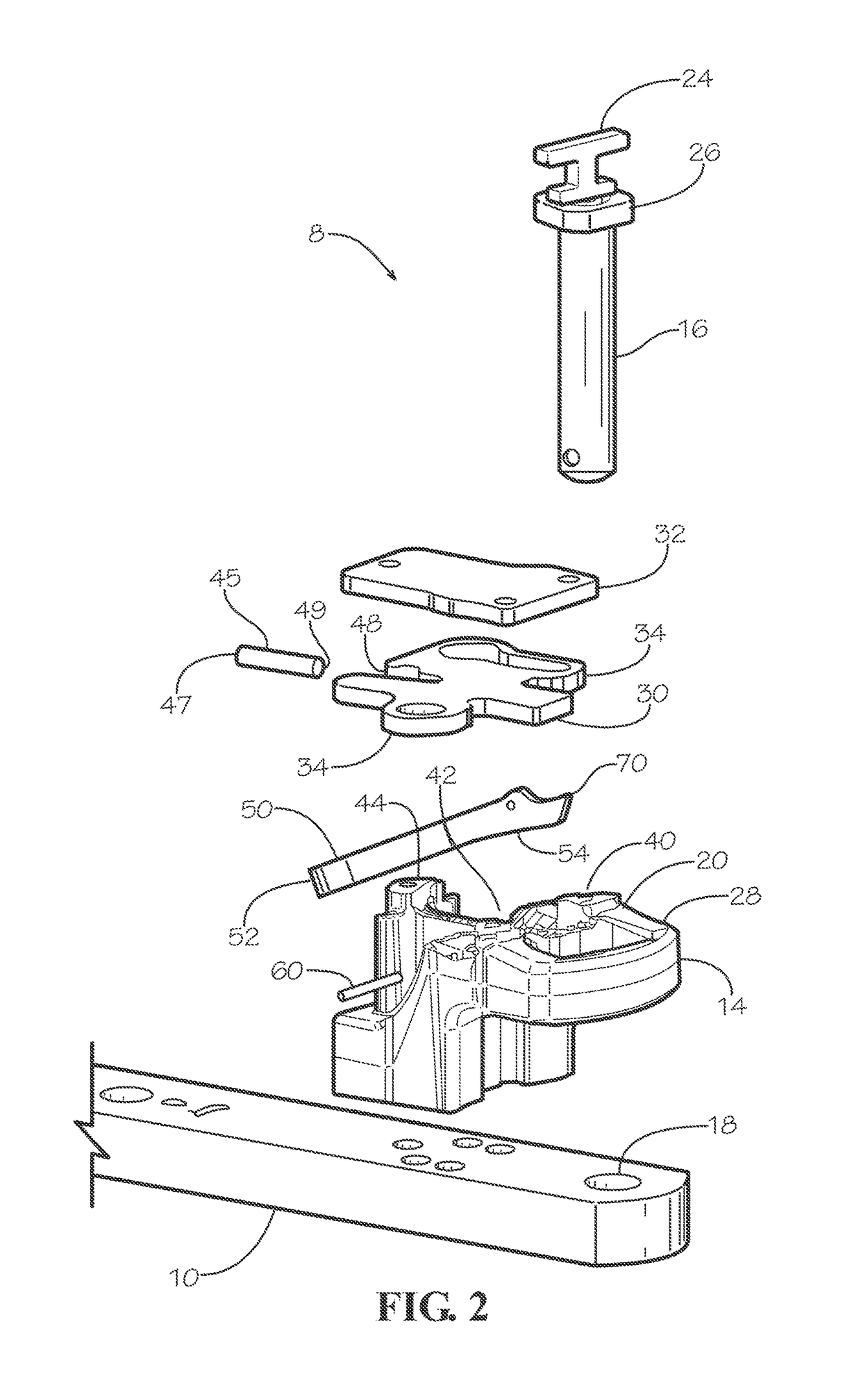 Drawbar pin ejector