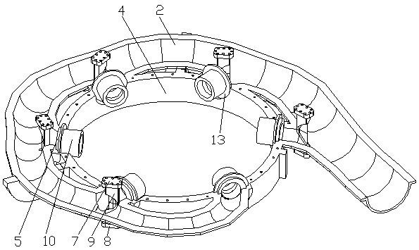 Water distribution ring pipe