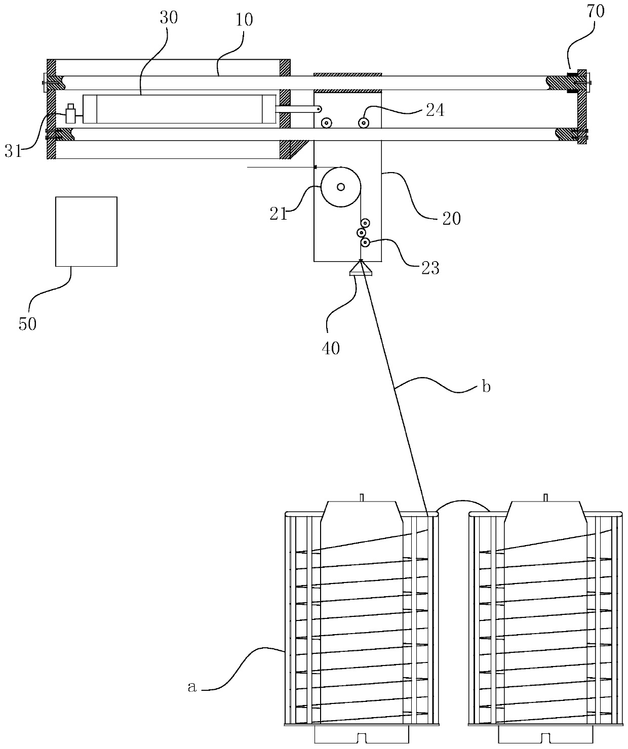 Inductive automatic wire-replacing system for multi-head wire drawing machine