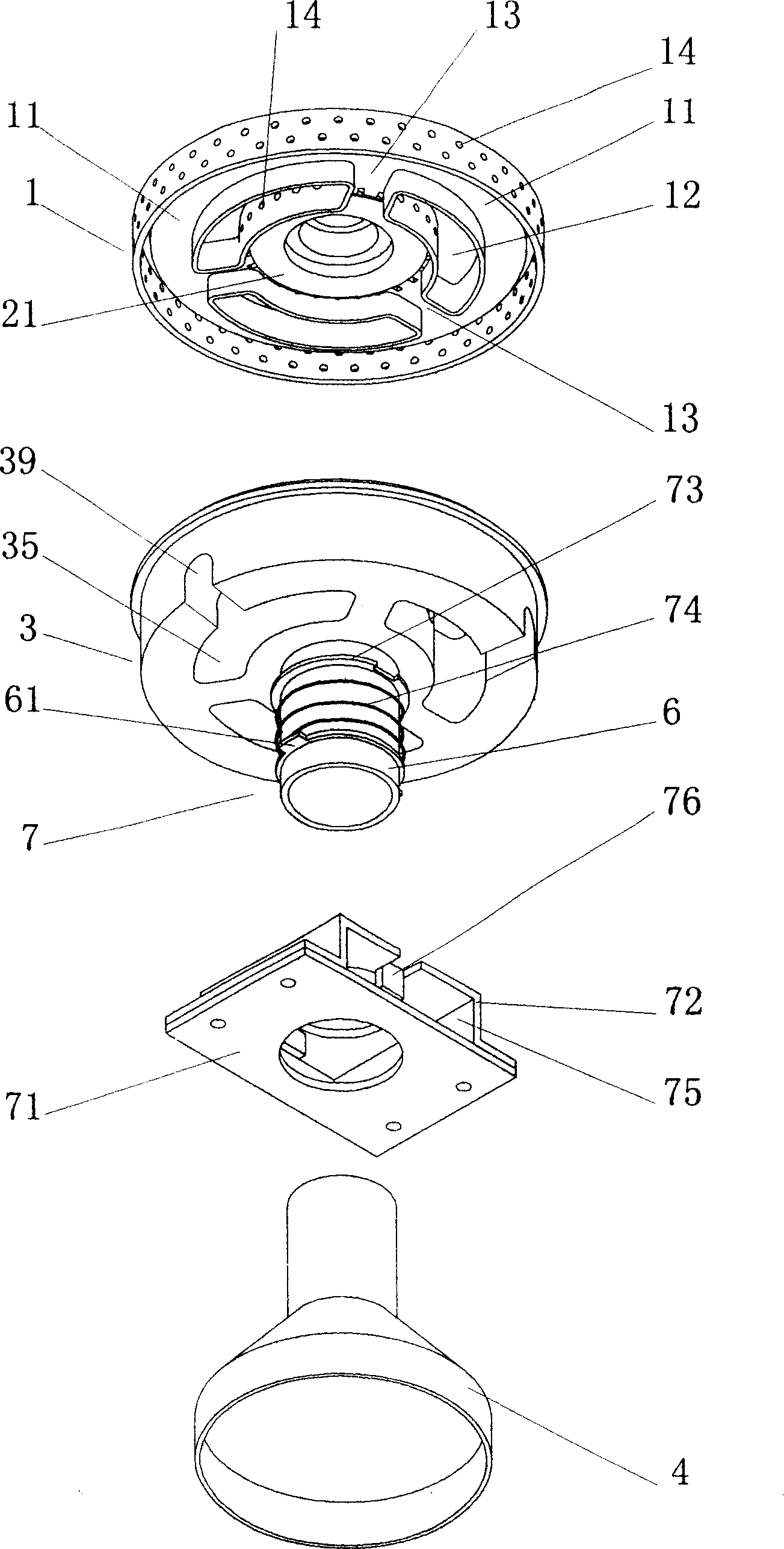 Burner with air balancing device