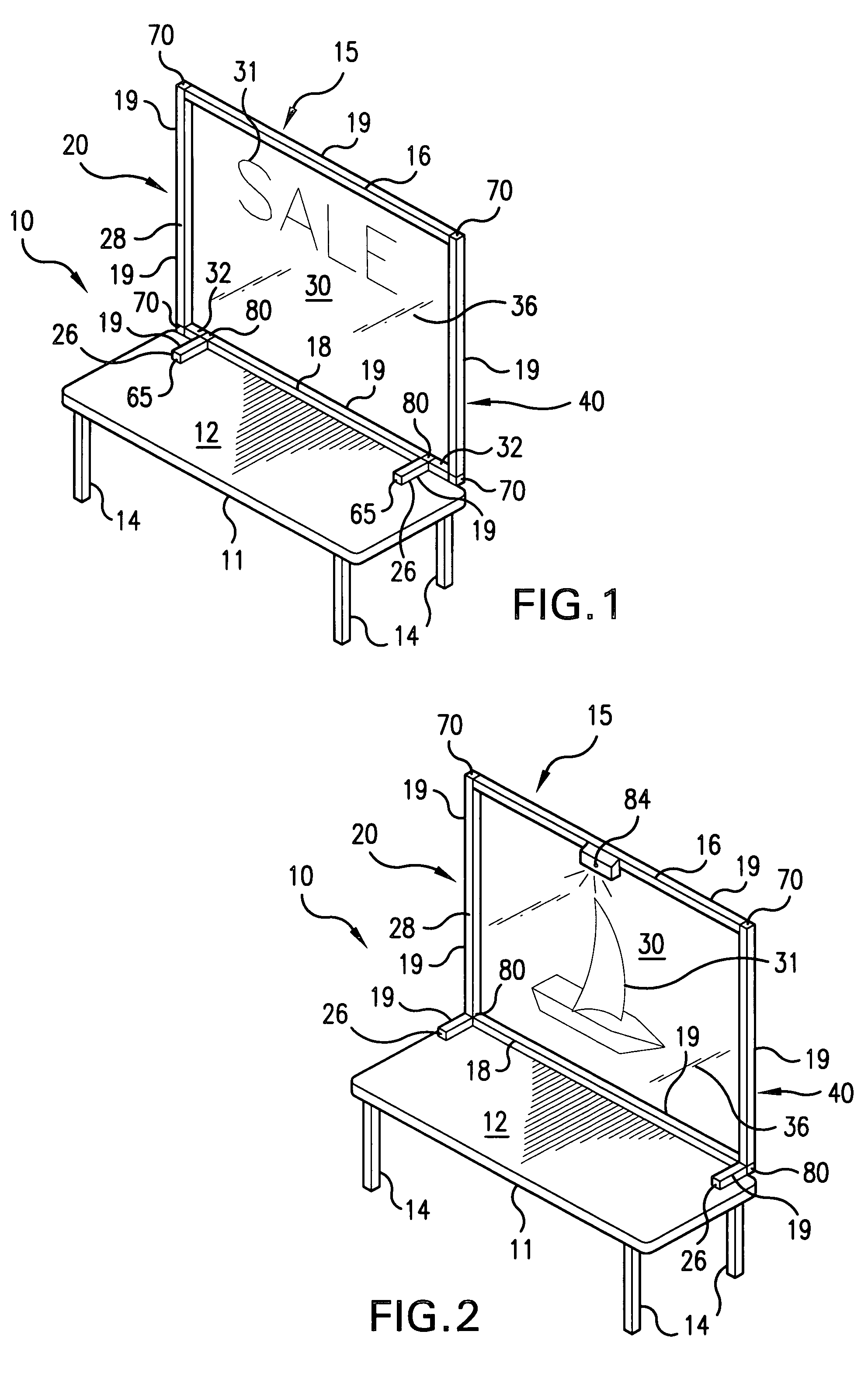 Modular table top display apparatus