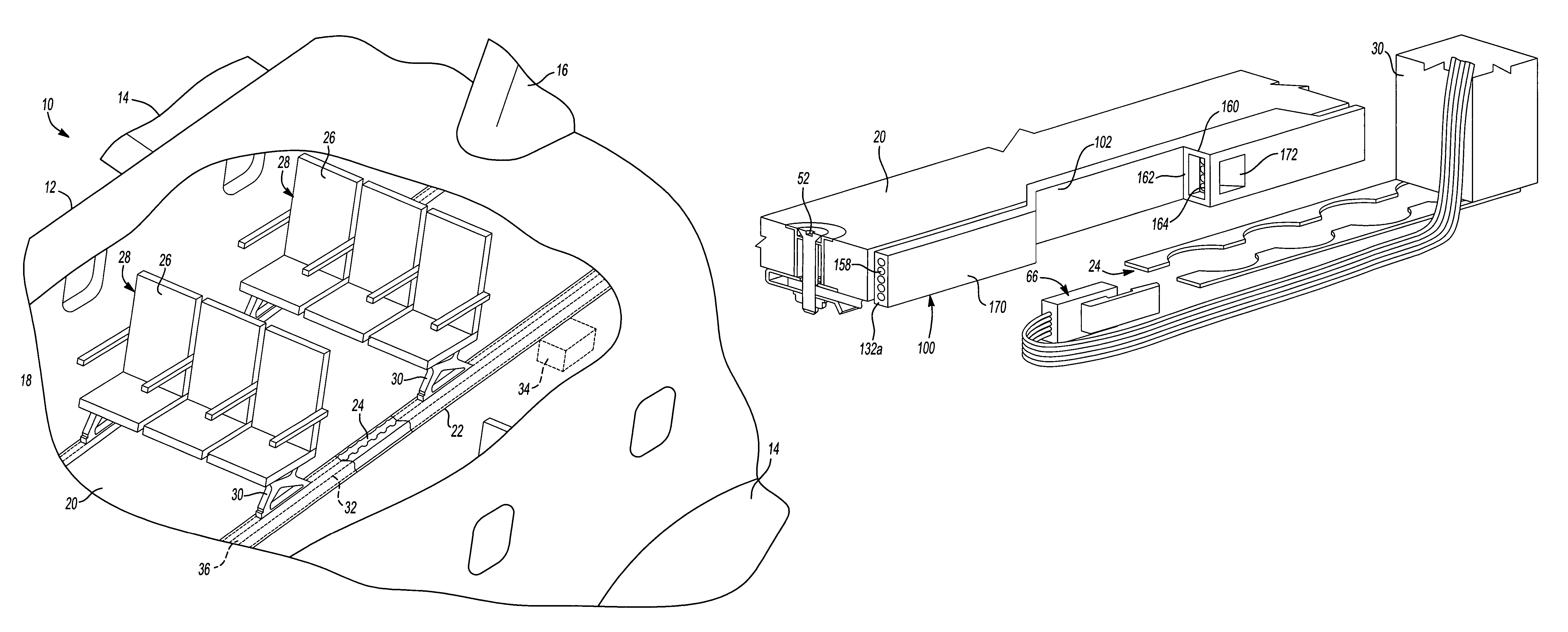 Seat power bus with discrete connection ports