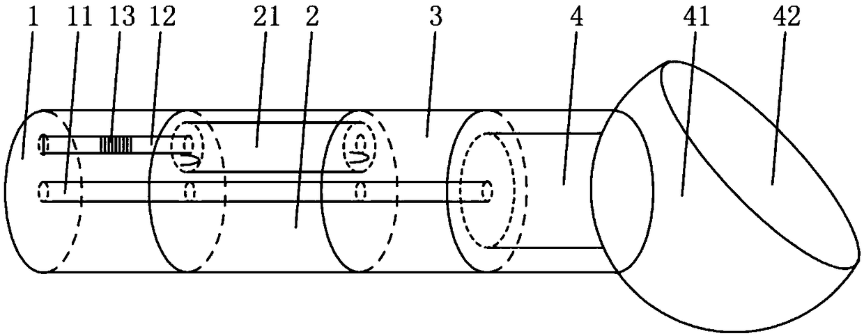 OCT imaging compound micro probe integrated with optical fiber sensing multi-parameter measuring and preparation method thereof