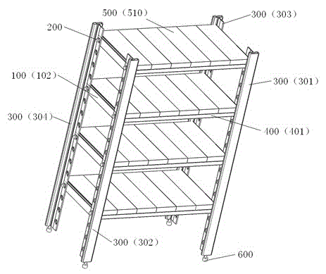 Convenient and fast assembled goods shelf