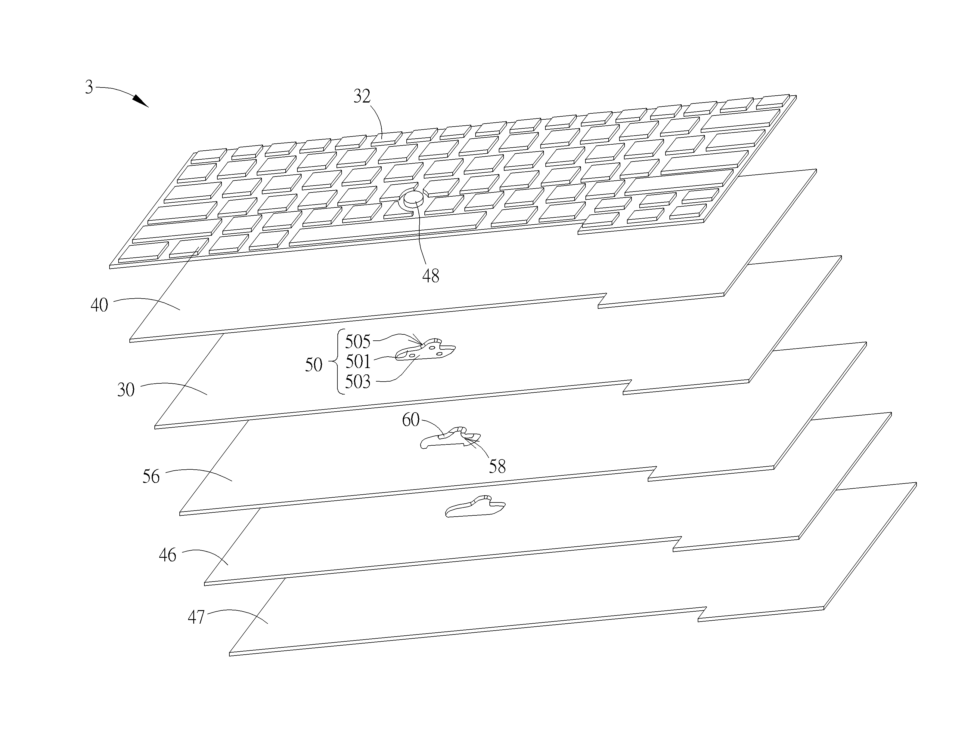 Pointing stick cursor key and illuminated keyboard therewith