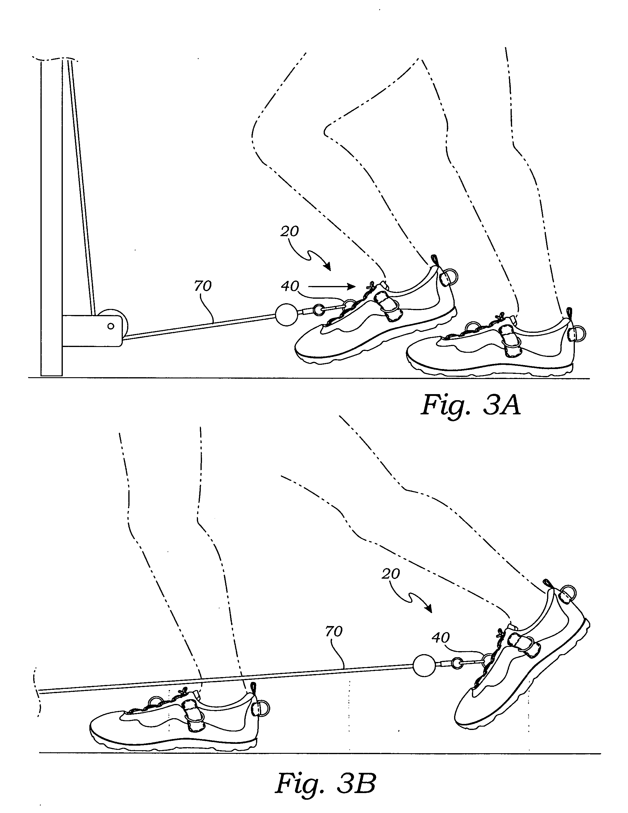 Training shoe with swivel attachment points and method of use