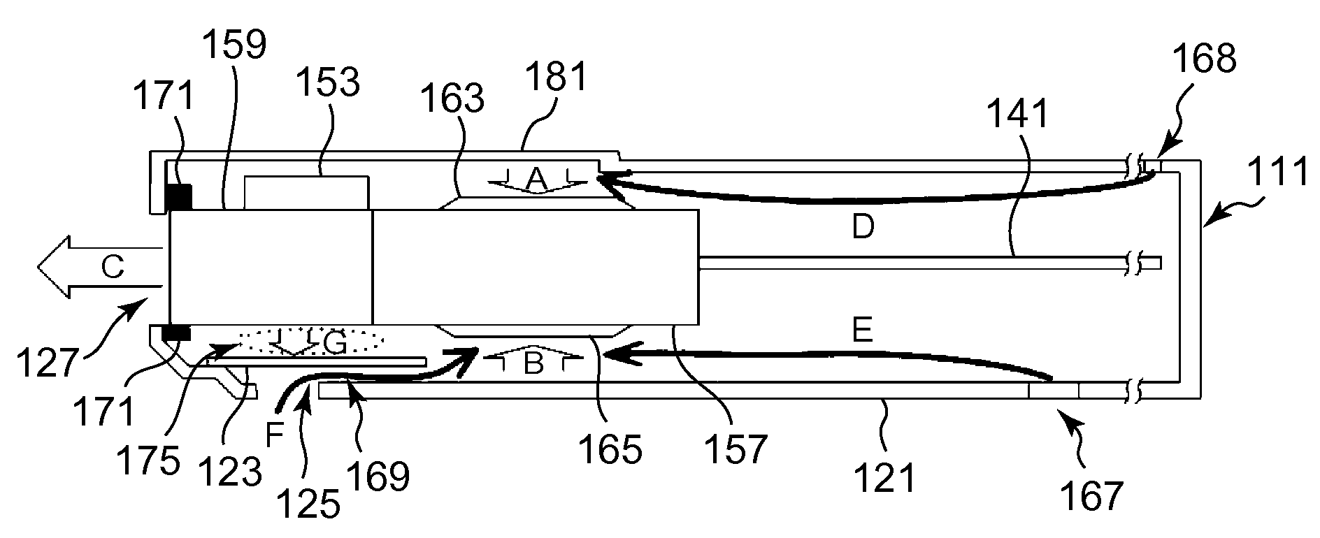 Housing temperature suppressing structure in electronic device and portable computer