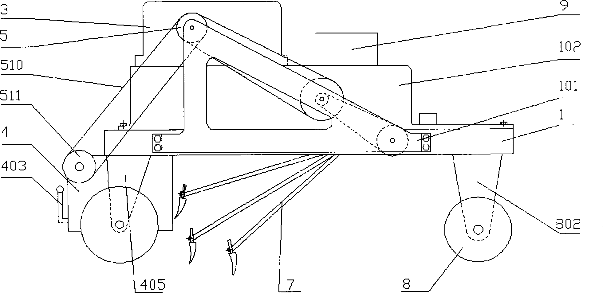 Remote control electric plowing machine for greenhouse