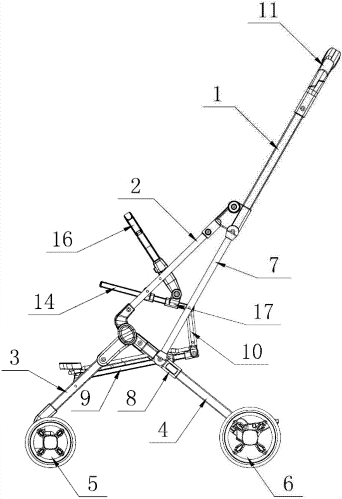 Foldable baby stroller