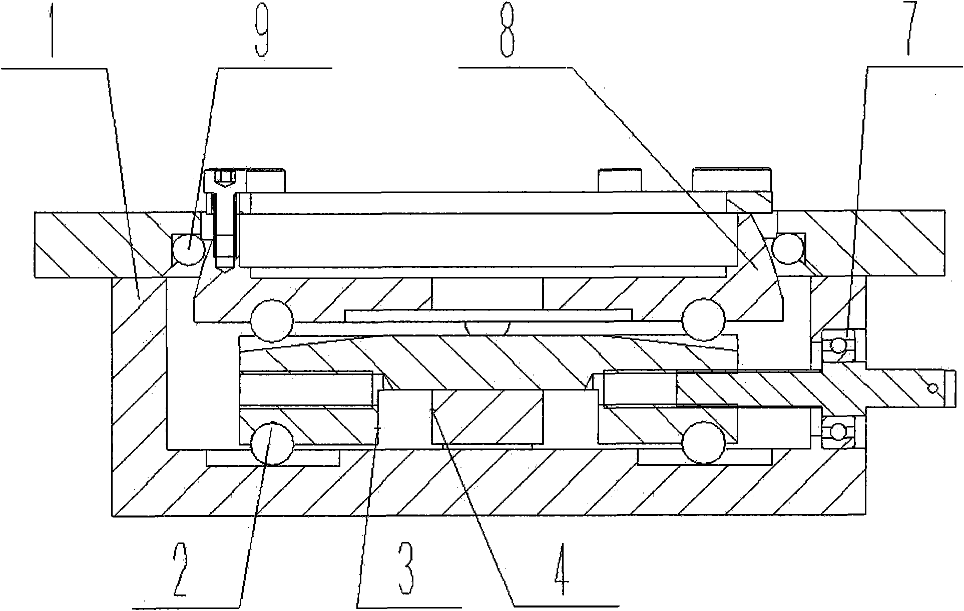 Plane two-dimensional inclined angle adjuster