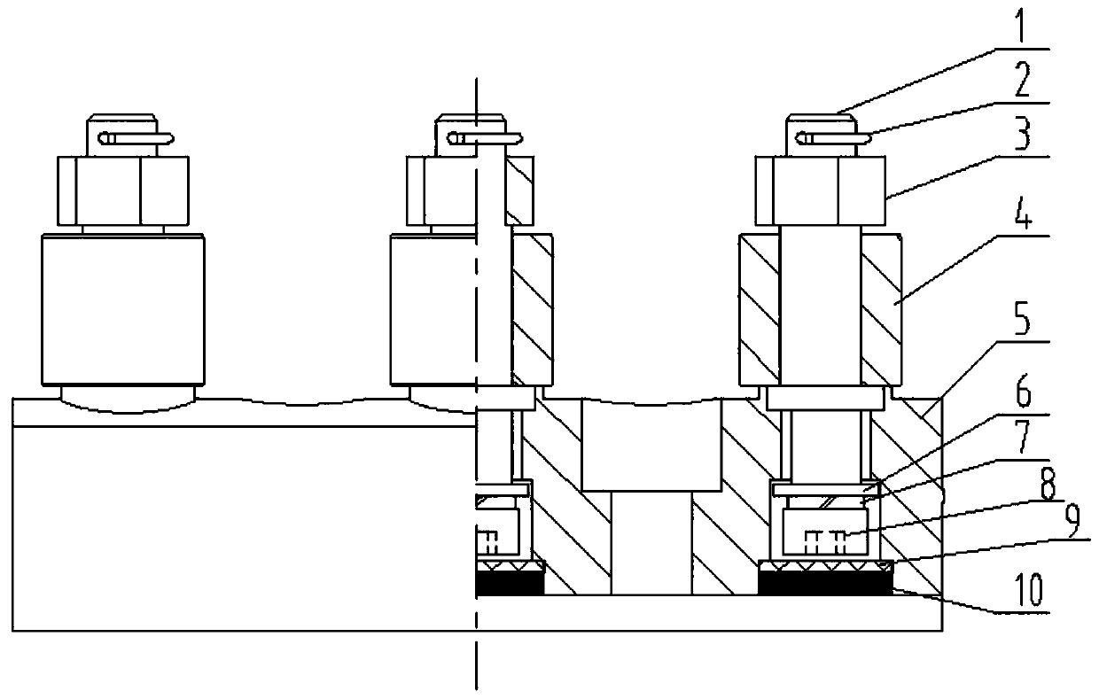 Self-compensating contact heel group for railway