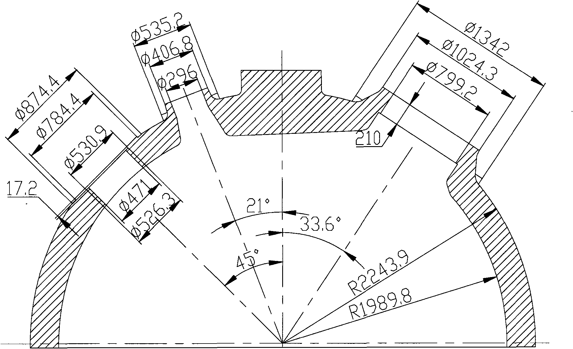 Production method for water chamber head of nuclear power equipment